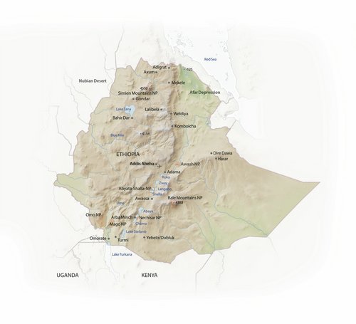 Äthiopien Landkarte